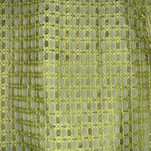 Banana Republic Geo Lace Ruffle Top Bright Celery Yellow Women Top Blouse Size L - Picture 6 of 13